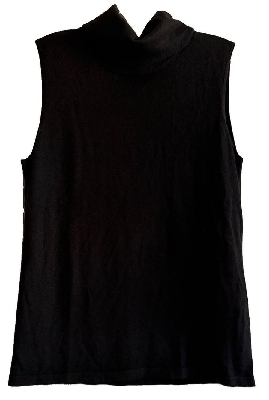 Neiman Marcus Exclusive Women’s L Black 100% Cashmere Sleeveless Turtleneck